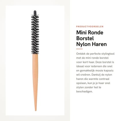 Dailygoods- Borstel Professionele Ronde Borstel - Nylon Haren - Houten Handvat - Antislip Grip - Snelle Styling - Hoge Kwaliteit - Haarbos