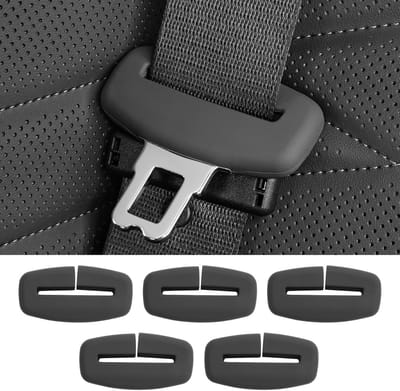 Gordelbeschermer - Gordelhoes - 5-Delige Set Auto Veiligheidsriem Beschermhoes - Silicone Krastweerstand - Geluidsdemper Bevestiging - Universele Binnenaccessoires voor Auto’s – Zwart
