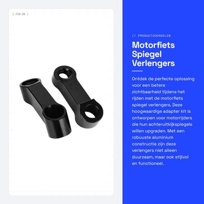 Dailygoods - Motorfiets Spiegel Verlengers - Achteruitkijkspiegel Adapter Kit - Robuust - Aluminium - Verstelbaar - Geschikt voor verschillende motore...
