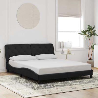 vidaXL - Bedframe - zonder - matras - 160x200 - cm - fluweel - zwart