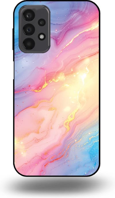Smartphonica Telefoonhoesje Geschikt voor Samsung Galaxy A23 5G met Regenboog Glitter Marmer Opdruk - TPU Backcover Case Rainbow Glitter Marble Design geschikt voor Samsung Galaxy A23 5G