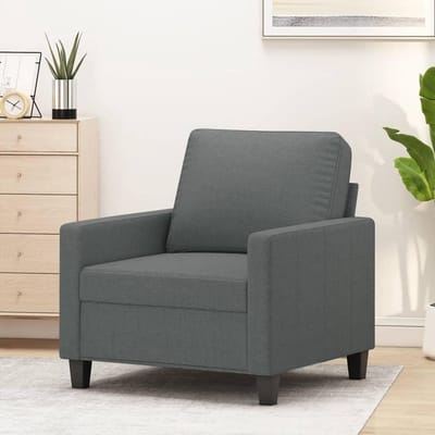Gestoffeerde Bank - Tweezitsbank Driezitsbank - Ontspannen in Huis - Robuust Metalen Frame - 60 cm Zitbreedte - Donkergrijs