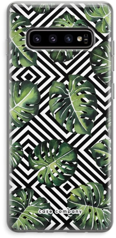 Case Company® - Hoesje geschikt voor Samsung Galaxy S10 Plus hoesje - Geometrische jungle - Soft Cover Telefoonhoesje - Bescherming aan alle Kanten en Schermrand