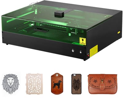 Lasergraveermachine, 20 W, Graveer- en Snijapparaat met Geïntegreerde Camera, Lasersnijder, 36.000 mm/min, Werkoppervlak 50 X 32 cm, Geschikt voor Hout, Leer, Glas, Papier en Bepaalde Metalen, Klasse 1