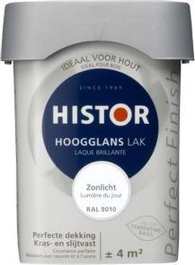 Histor Perfect Finish Lak Hoogglans 0,25 liter - Zonlicht (Ral 9010)