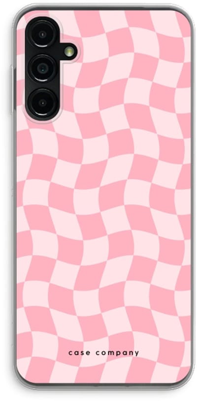 Case Company® - Hoesje geschikt voor Samsung Galaxy A14 hoesje - Grid Roos - Soft Cover Telefoonhoesje - Bescherming aan alle Kanten en Schermrand