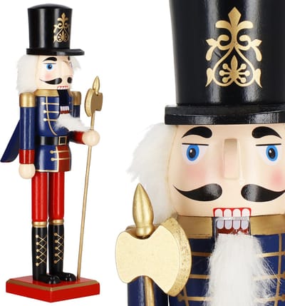 Springos Notenkraker Kerst | 38 cm | Blauw/Rood