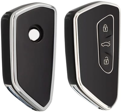 Autosleutel Hoesje geschikt voor Skoda - Sleutelcover - TPU Cover Sleutelhoes - Accessoires - zwart