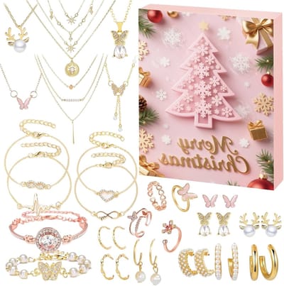 Adventskalender 2025 voor Vrouwen met Sieraden, Kerstdecoratie en Verassingen voor Meisjes en Vrouwen