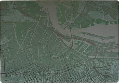 Place Maps Placemat Skyline Rotterdam - Erasmusbrug - Kunstleer - Zwart - 1 Stuk