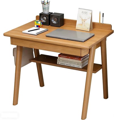Bureau met laden - Schrijftafel werkplek - Thuiswerken organiseren - Massief hout design - 80 x 60 x 75 cm