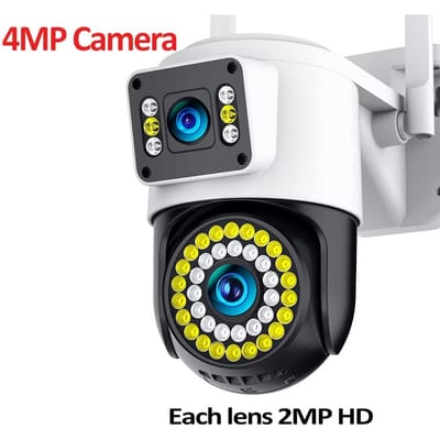 4K 8MP WiFi Camera Dubbele Lens Beveiligingscamera CCTV Dubbel Scherm PTZ AI Tracking Tweerichtingsaudio 360° Beeld Thuis Video Surveillance Yoosee 4MP Camera