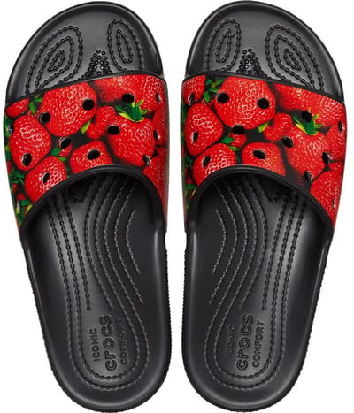 Crocs Classic Hyperreal Slippers Zwart/Rood Maat 42/43 US M9/W11