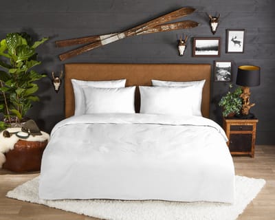 Good Morning dekbedovertrek uni - 1 persoons 140x200/220 cm - Wit - 100% Katoen flanel