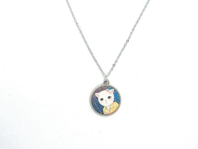 Ketting Meisje- Ketting met Poes- Meisjesketting poes- Poezenketting- Kat- Zilver- Kind- LiLaLove
