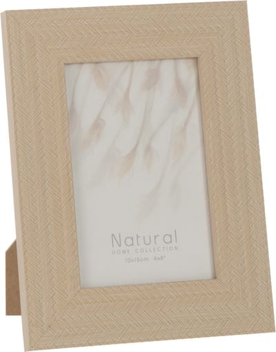 J-Line fotolijst Gewoven - hout - lichtbeige - 4 stuks