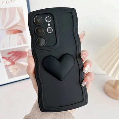 Zachte TPU Love Hart Golvende Hoes voor Samsung Galaxy S25 S23 S21 S20 FE S24 S22 Ultra Plus + A55 A35 A25 A15 A54 A53 A34 5G A05 A05s Galaxy S22