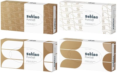 Satino PureSoft Cosmetische Tissues Platte Box | 40 doosjes x 100 vel | 211660 | 2 laags