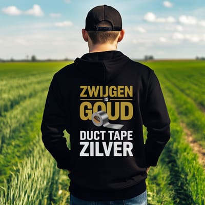 AGRIFANS® Zwijgen is Goud - Heren Hoodie - S