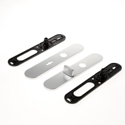 Langschildgarnituur afgerond ASL aluminium F1 WC8x63