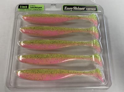 Keitech Easy Shiner 5” - 12cm (5 pcs) - Kleur : Lemon Bubble Gum