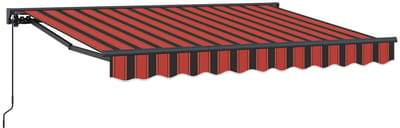 vidaXL - Handmatig - uitschuifbare - luifel - Oranje, - Zwart - en - Geel - 3,5 - x - 2 - m