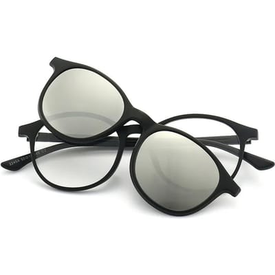5 STuks Magnetische Clip-On Zonnebril UV400 Kunststof Frame voor Dames Heren Nachtrijden SHOW AS PICTURE gray