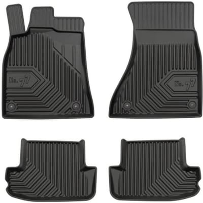 Frogum No.77 Automat / Vloermat - 3D Pasvorm - Geschikt voor Audi A5 I (8T) Coupe / Cabrio 2007-2017 - TPE Rubber - 4-delig - Hoge Rand 4cm - Zwart