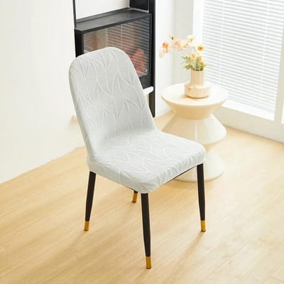 1/2/4/6 pièces Housse de Chaise de Salle à Manger Extensible Housse de Chaise Jacquard sans Accoudoirs Housse de Siège Couleur Unie Anti-salissure pour Mariage Hôtel Maison 1pc beige