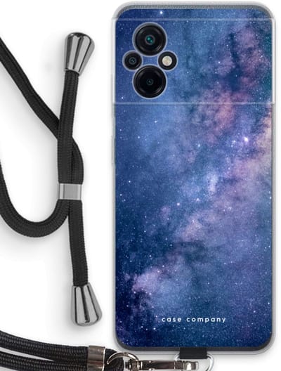 Case Company® - Hoesje met koord geschikt voor Xiaomi Poco M5 hoesje met Koord - Nebula - Telefoonhoesje met Zwart Koord - Bescherming aan alle Kanten en Over de Schermrand