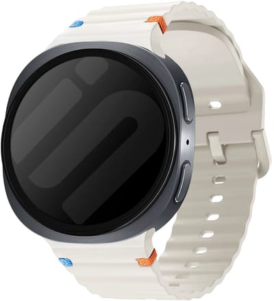 Strap-it Wave siliconen bandje met gespsluiting geschikt voor Samsung Galaxy Watch 9 (40/44mm) / Watch 8 (40/44mm) / 8 Classic (46mm) - sterrenlicht / starlight