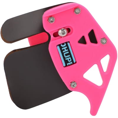 Boogschieten Vingerbeschermer Schiet Tabs Dubbellaags Leer Tabs Beschermer Bescherming voor Recurve Boog Pink
