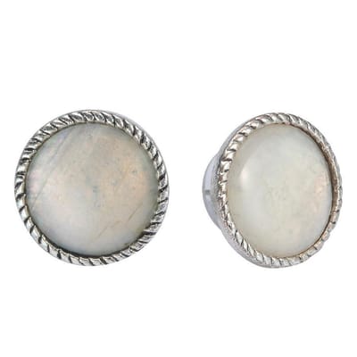 Behave - Ronde oorsteker schelp - Zilver kleur - Tijdloze elegantie