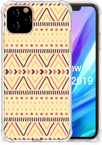 Apple iPhone 11 Pro Doorzichtige Silicone Hoesje Aztec Yellow