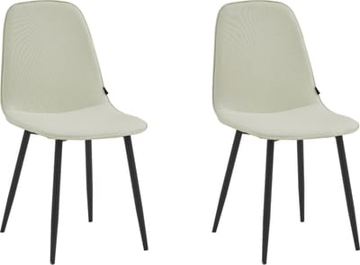 Colenis® - Milou Eetkamerstoelen - Set Van 2 - Licht Beige - Linnen Stof - Industrieel - Stoelen