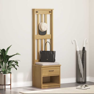 vidaXL - Kapstok - SANDNES - 45x40x159,5 - cm - massief - grenenhout