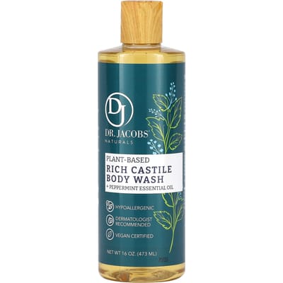 Dr. Jacobs Naturals, Gel douche Botanical Rich Castle, huile essentielle de menthe poivrée, 473 ml (473ml) gray