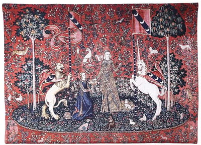 Wandkleed - Wandtapijt - Lady & Unicorn - Dame en de Eenhoorn - Sense of Taste