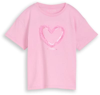 Tom Tailor - Oversized T-shirt met tule detail - Maat 92/98 - lovely pink