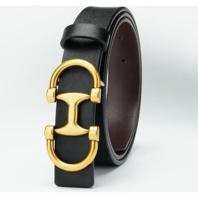 Damesriem Modieuze Dunne Riem Veelzijdig Nieuwe Stijl Rok Jurk Decoratieve Gladde Knop Damesriem 105cm black