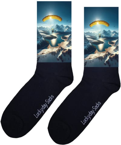 Luckyday Socks - Unisex sokken - Parachute geel - cadeau sokken - Maat 37-44