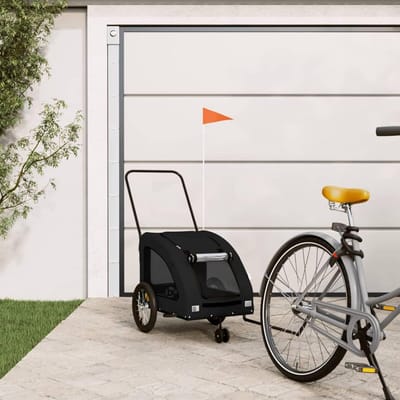Hondenfietskar - Huisdieraanhanger - Veilig Vervoer - IJzeren Frame - 9 kg - Zwart