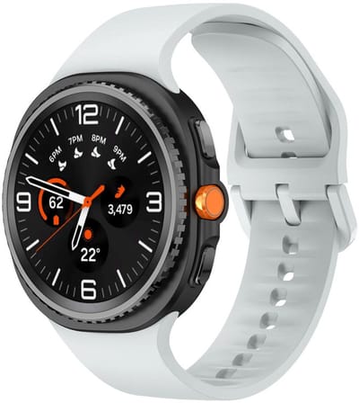 Siliconen bandje - geschikt voor Samsung Galaxy Watch 8 (40mm) / Galaxy Watch 8 (44mm) / Galaxy Watch 8 Classic - gespsluiting - lichtgrijs