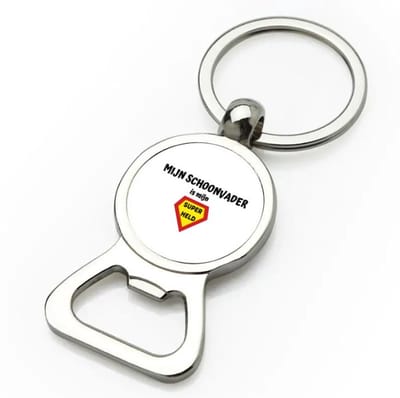Akyol - mijn schoonvader is mijn superheld flesopener - Papa - super schoonvader - vader cadeautjes - vaderdag - verjaardag - geschenk - kado - 9 bij 3 cm