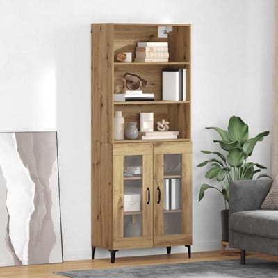 vidaXL - Highboard - Artisan - Eiken - 69,5 - x - 34 - x - 180 - cm - Bewerkt - hout