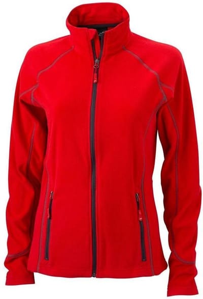 James and Nicholson Dames/dames structuur fleece jack (Rood/koolstof)