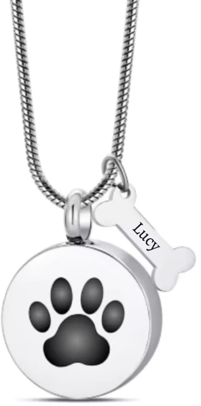 Ashanger Hondenpoot inclusief Graveren | Luxe Ashanger Zilver met Hondenpoot | Ronde Ashanger met hondenpoot | Ashanger Hemelcirkel | Herdenkingssieraad voor Honden | Asketting inclusief graveren | Petshop Seven