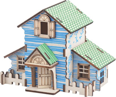 Bouwpakket DIY Diorama Forest Cottage Boshuisje- kleur