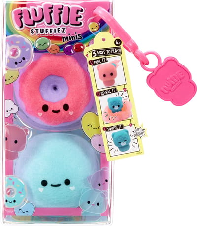 Fluffie Stuffiez Mini - Mix 9 - 7 cm - Wit en geel - Plukknuffel