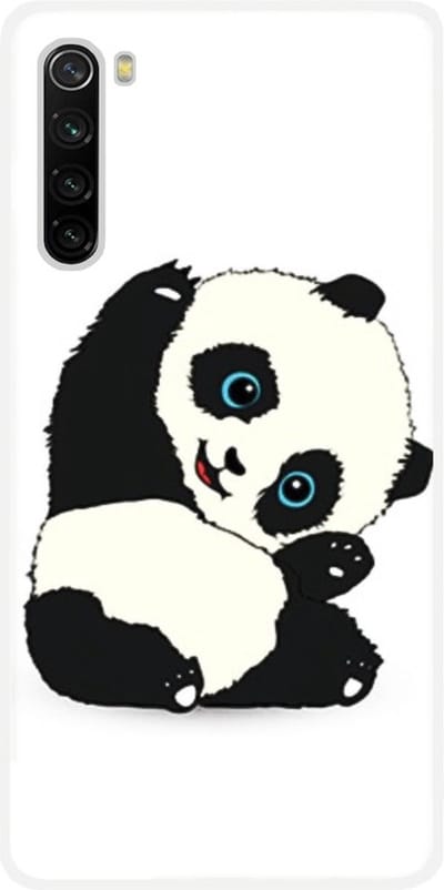 ADEL Siliconen Back Cover Softcase Hoesje Geschikt voor Xiaomi Redmi Note 8 (2021/ 2019) - Panda Liggend